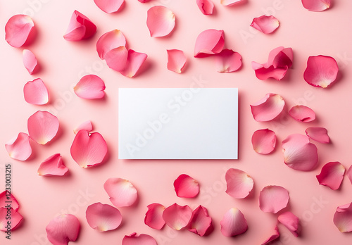 A Stunning Valentine's Day Card Adorned with Rose Petals