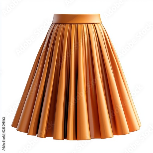 Stylish midi skirt with a pleated design for spring fashion, centered on a clean white background photo