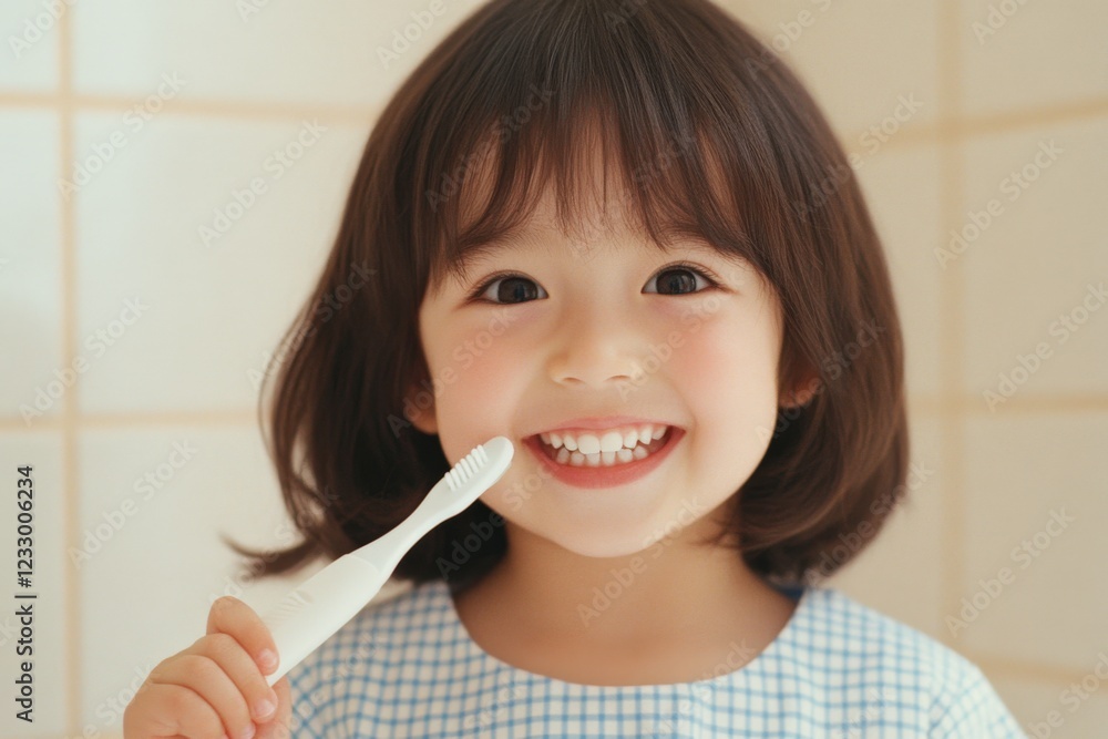 cute little girl brushing her teeth with a toothbrush cute little girl brushing her teeth with a toothbrush
