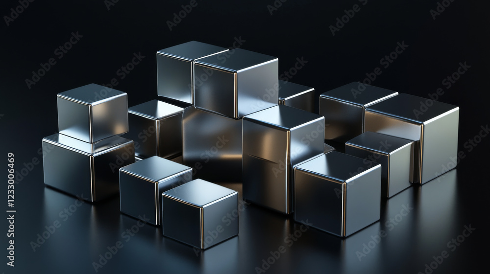 abstract dissolving metal steel cubes background 3d render illustration abstract dissolving metal steel cubes background 3d render illustration