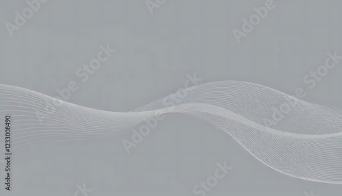 Abstract Grey Background with White Wave Lines