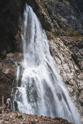 water falling from a cliff