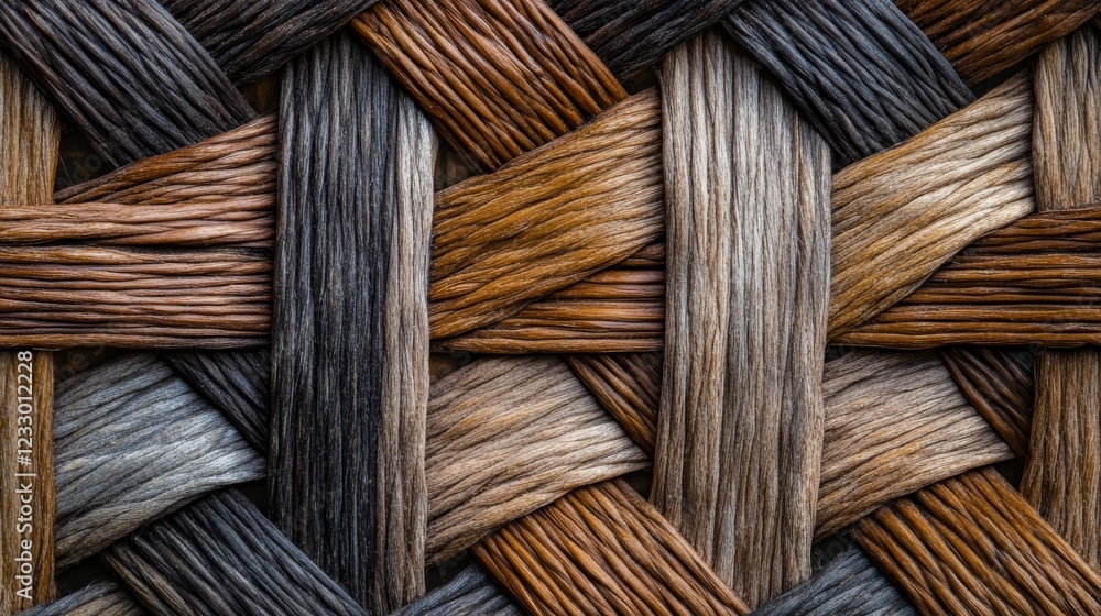 A woven pattern of an old wooden wicker armchair in dark and beige tones. Wicker armchair texture in stunning detail. A woven pattern of an old wooden wicker armchair in dark and beige tones. Wicker armchair texture in stunning detail.