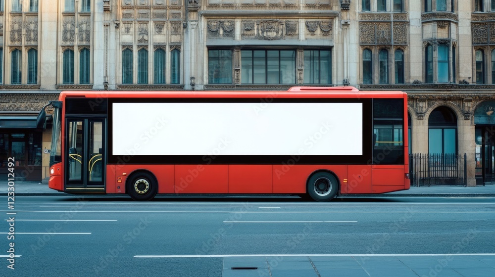 Fototapeta premium Blank Side Panel Billboard Mockup for Bus Advertising Display with Eye-Catching Poster Concepts