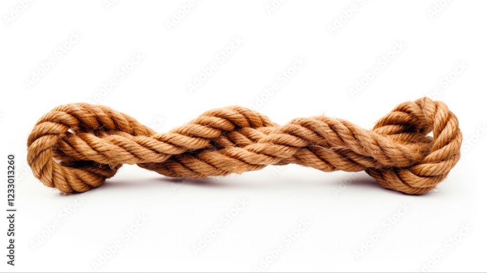 Obraz premium Marine Safety: A Close-Up View of Rope and Knots on a Ship Isolated on a White Background