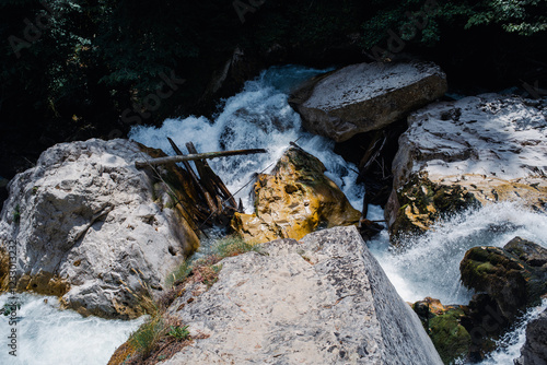 Stream of water in mountainous terrain