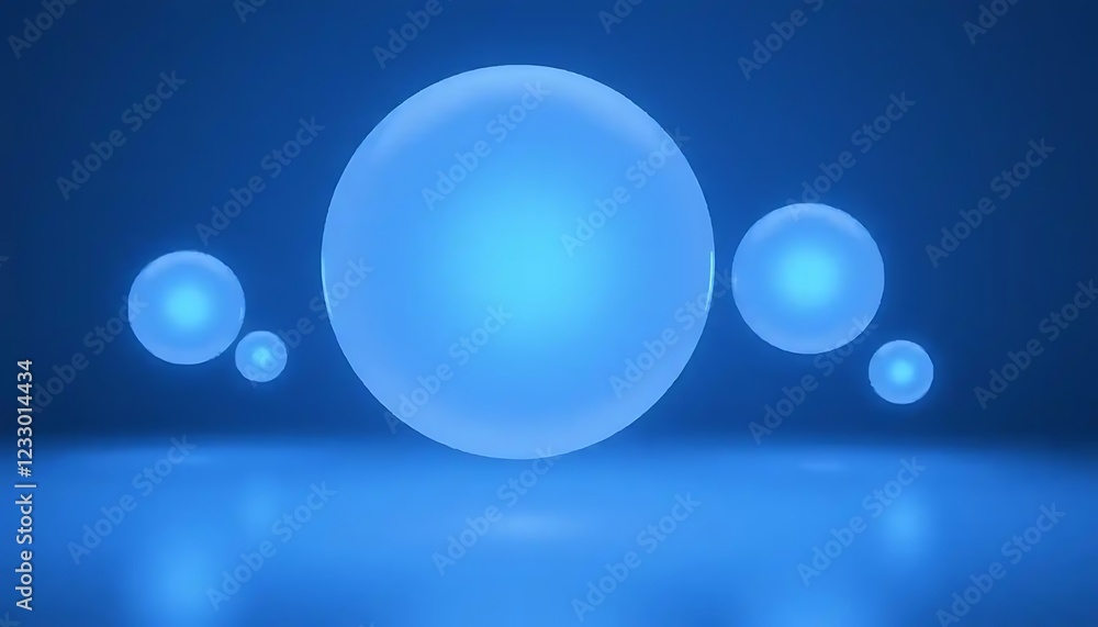 Glowing Blue Spheres Abstract Background Design Glowing Blue Spheres Abstract Background Design