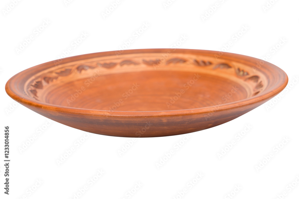 Obraz premium Empty ceramic plate isolated on white background. Clipping path included.