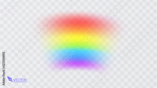Colorful rainbow on transparent background Vivid vector colorful rainbow
