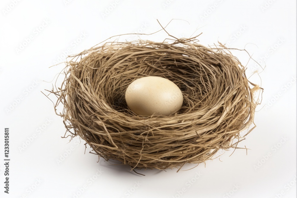 Natural Bird Nest on Isolated Background - Perfect for Easter or Spring Themes Natural Bird Nest on Isolated Background - Perfect for Easter or Spring Themes