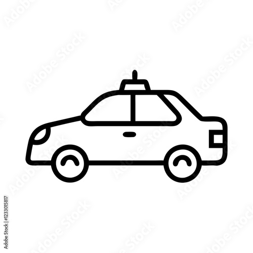 Police Car Icon for Law Enforcement and Security Themes