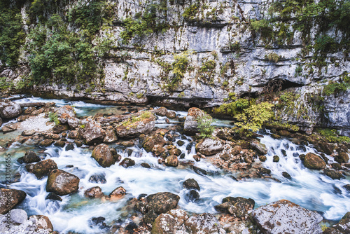 Stream of water in mountainous terrain