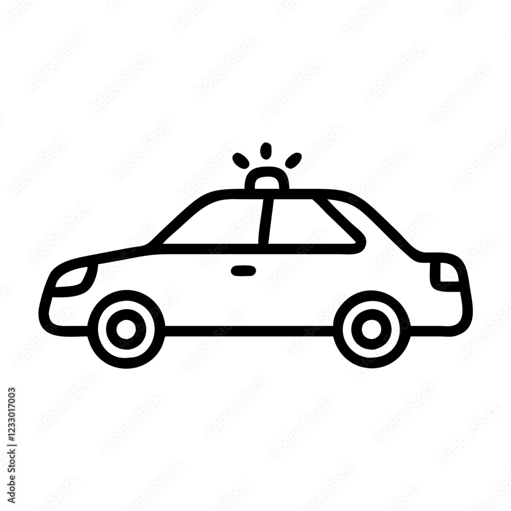 Police Car Icon for Law Enforcement and Security Themes Police Car Icon for Law Enforcement and Security Themes