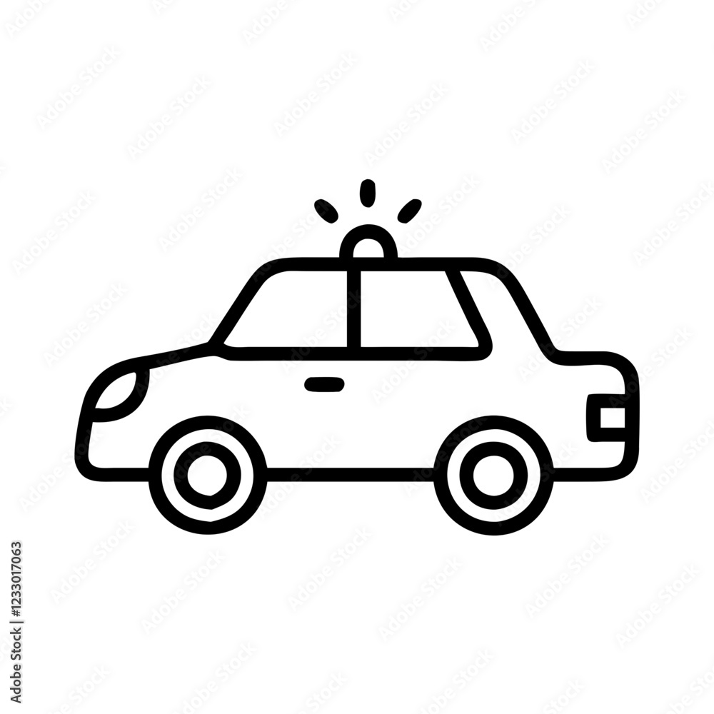 Police Car Icon for Law Enforcement and Security Themes Police Car Icon for Law Enforcement and Security Themes