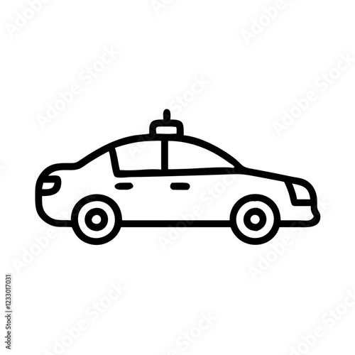 Police Car Icon for Law Enforcement and Security Themes