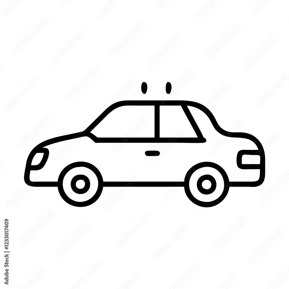 Police Car Icon for Law Enforcement and Security Themes Police Car Icon for Law Enforcement and Security Themes