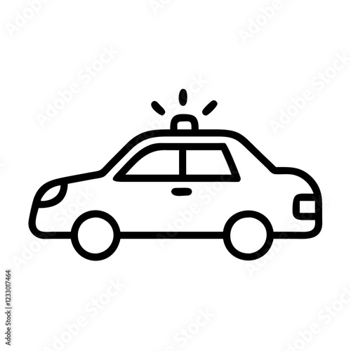 Police Car Icon for Law Enforcement and Security Themes