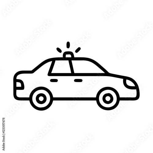 Police Car Icon for Law Enforcement and Security Themes