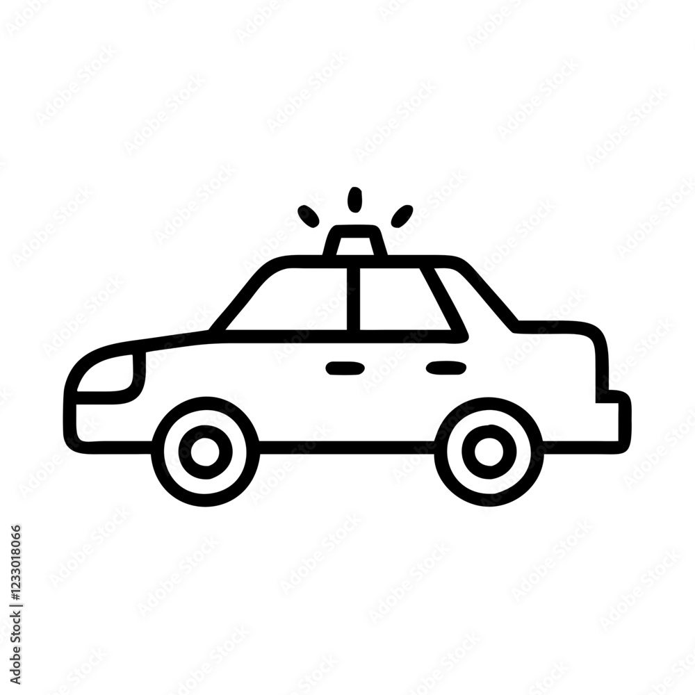 Police Car Icon for Law Enforcement and Security Themes Police Car Icon for Law Enforcement and Security Themes