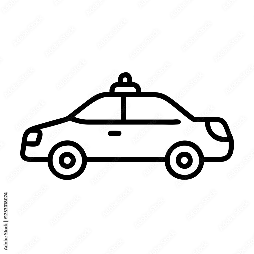Police Car Icon for Law Enforcement and Security Themes Police Car Icon for Law Enforcement and Security Themes