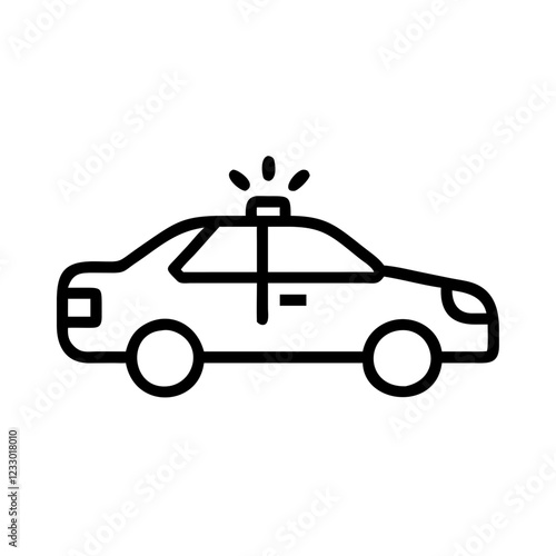 Police Car Icon for Law Enforcement and Security Themes