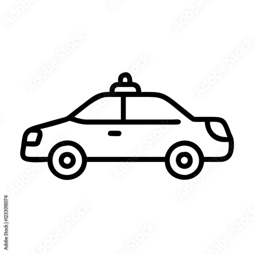 Police Car Icon for Law Enforcement and Security Themes