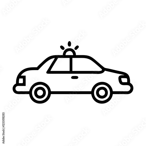 Police Car Icon for Law Enforcement and Security Themes