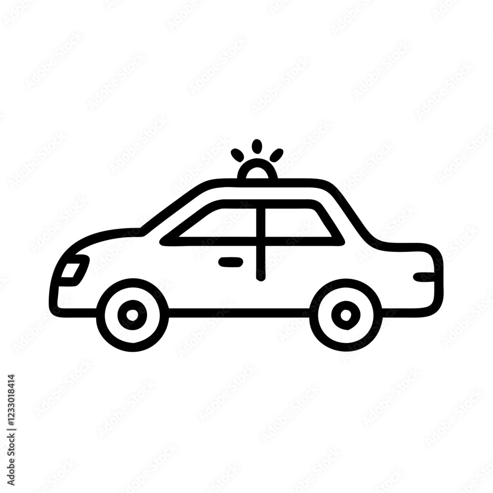 Police Car Icon for Law Enforcement and Security Themes Police Car Icon for Law Enforcement and Security Themes