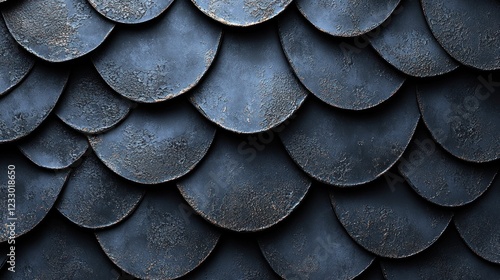 Wallpaper Mural Dark blue metallic scales texture background. Torontodigital.ca