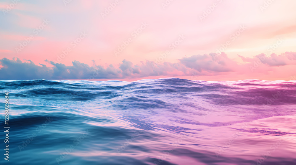 Shimmering surface of a tranquil ocean bay with gentle waves and a pastel-colored sky. Shimmering Bay. Illustration Shimmering surface of a tranquil ocean bay with gentle waves and a pastel-colored sky. Shimmering Bay. Illustration