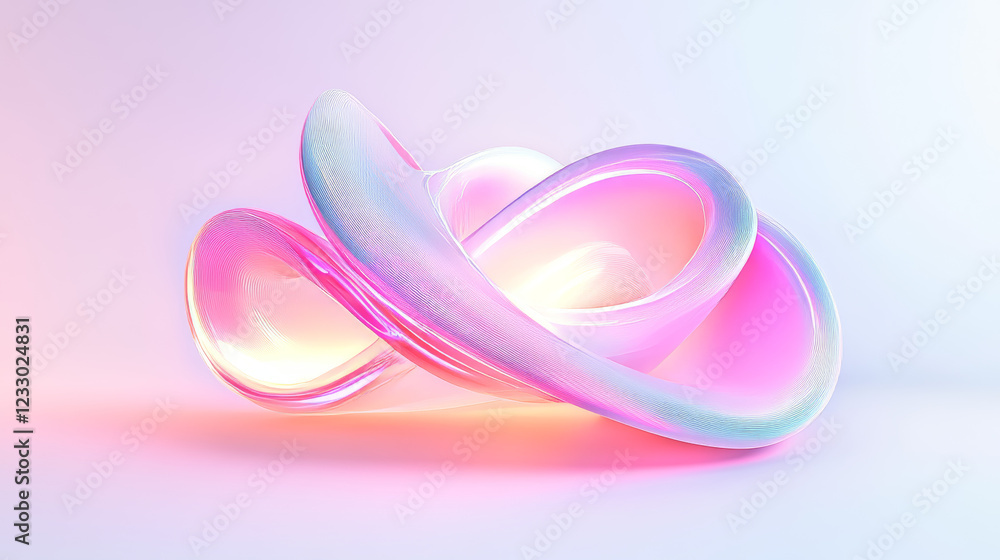 Abstract white geometric shape with neon lights and white background 3d rendering illustration Abstract white geometric shape with neon lights and white background 3d rendering illustration