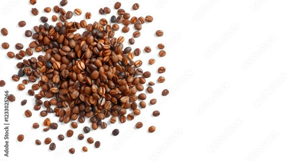 Coffee beans exploding in a burst of energy on a white background, drink, explosion Coffee beans exploding in a burst of energy on a white background, drink, explosion