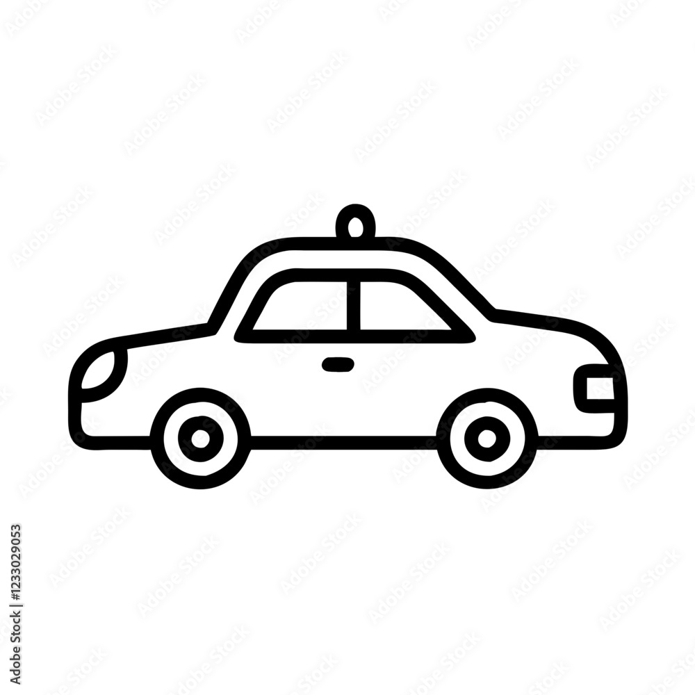 Police Car Icon for Law Enforcement and Security Themes Police Car Icon for Law Enforcement and Security Themes
