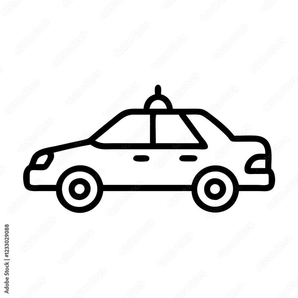 Police Car Icon for Law Enforcement and Security Themes Police Car Icon for Law Enforcement and Security Themes