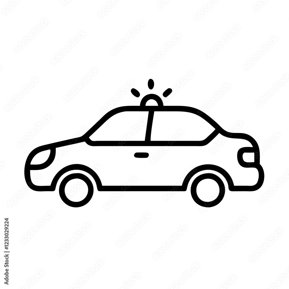 Police Car Icon for Law Enforcement and Security Themes Police Car Icon for Law Enforcement and Security Themes