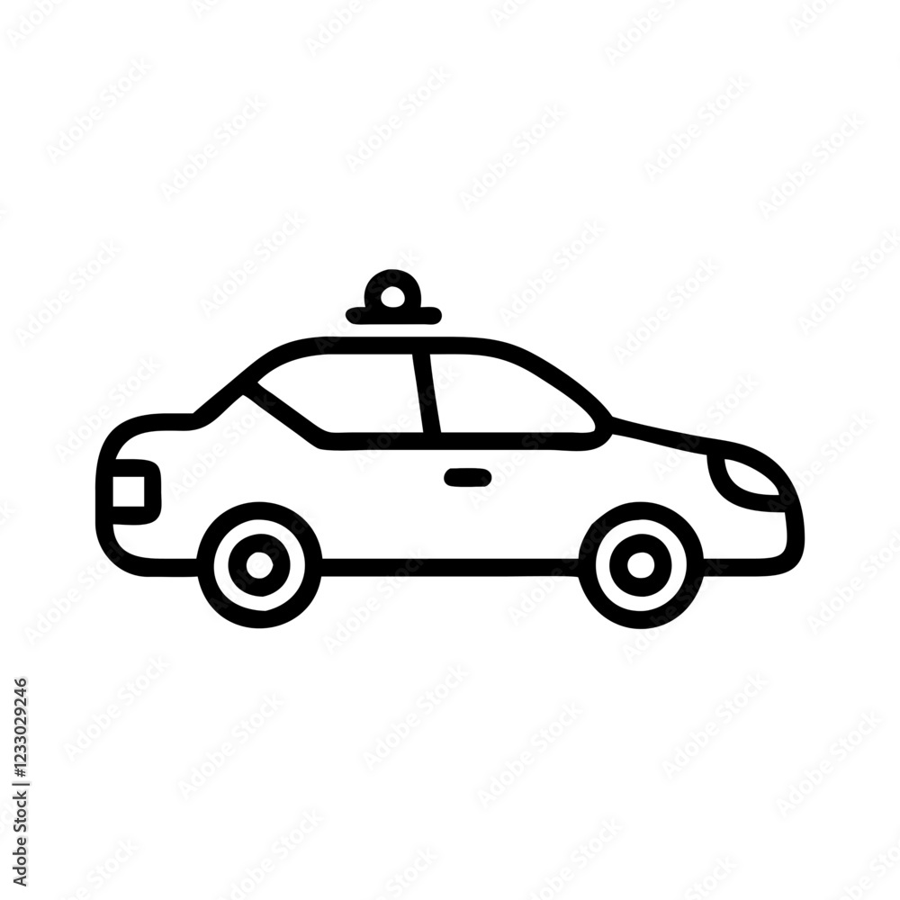 Police Car Icon for Law Enforcement and Security Themes Police Car Icon for Law Enforcement and Security Themes