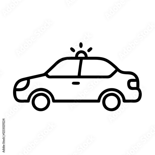 Police Car Icon for Law Enforcement and Security Themes