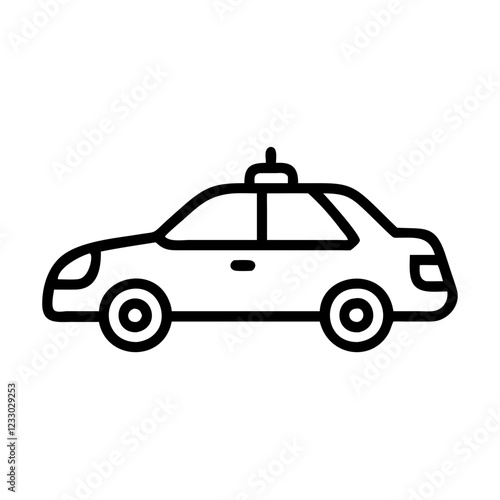 Police Car Icon for Law Enforcement and Security Themes