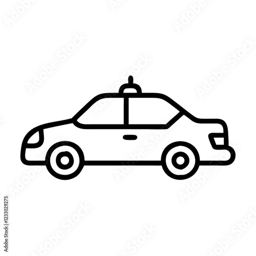 Police Car Icon for Law Enforcement and Security Themes