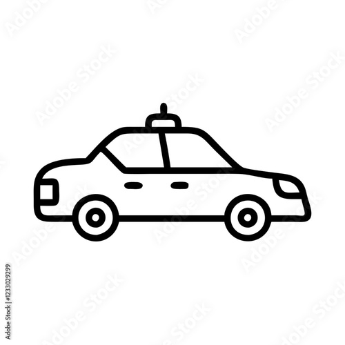 Police Car Icon for Law Enforcement and Security Themes