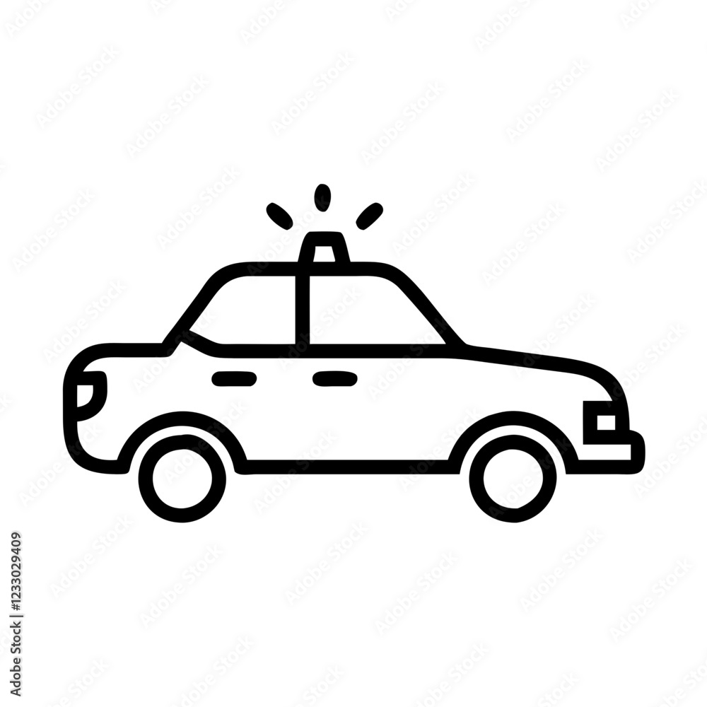 Police Car Icon for Law Enforcement and Security Themes Police Car Icon for Law Enforcement and Security Themes
