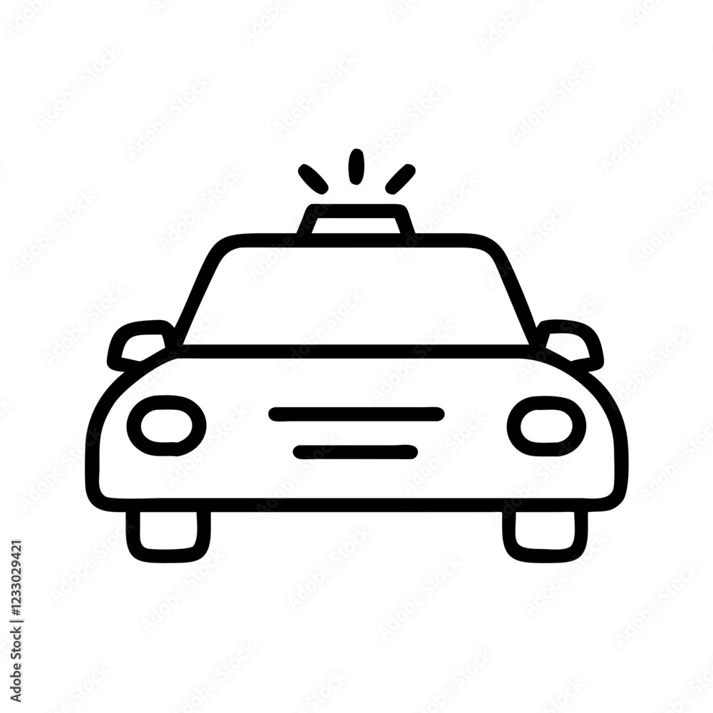 Police Car Icon for Law Enforcement and Security Themes Police Car Icon for Law Enforcement and Security Themes