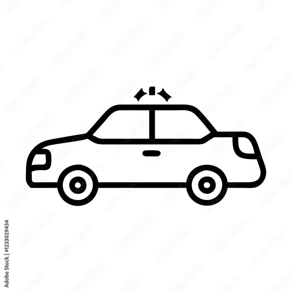 Police Car Icon for Law Enforcement and Security Themes Police Car Icon for Law Enforcement and Security Themes
