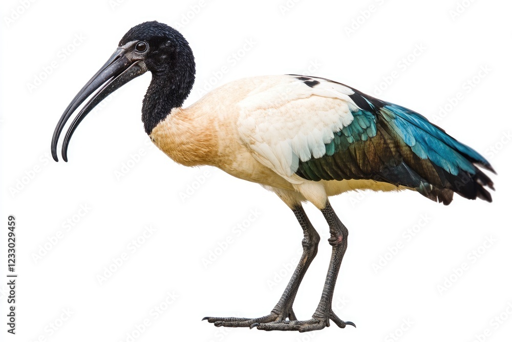 Fototapeta premium Mythical Ibis: Sacred African Bird Depicted in Graphic Form, Celebrating Ancient Fauna and Migratory Heritage