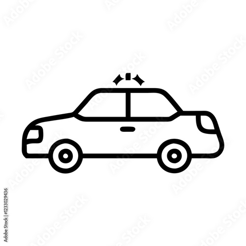 Police Car Icon for Law Enforcement and Security Themes