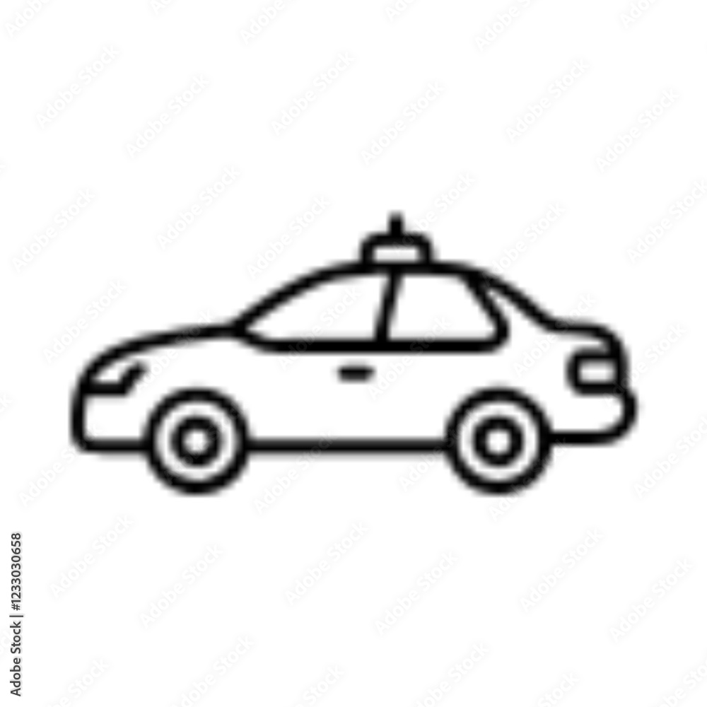 Police Car Icon for Law Enforcement and Security Themes Police Car Icon for Law Enforcement and Security Themes