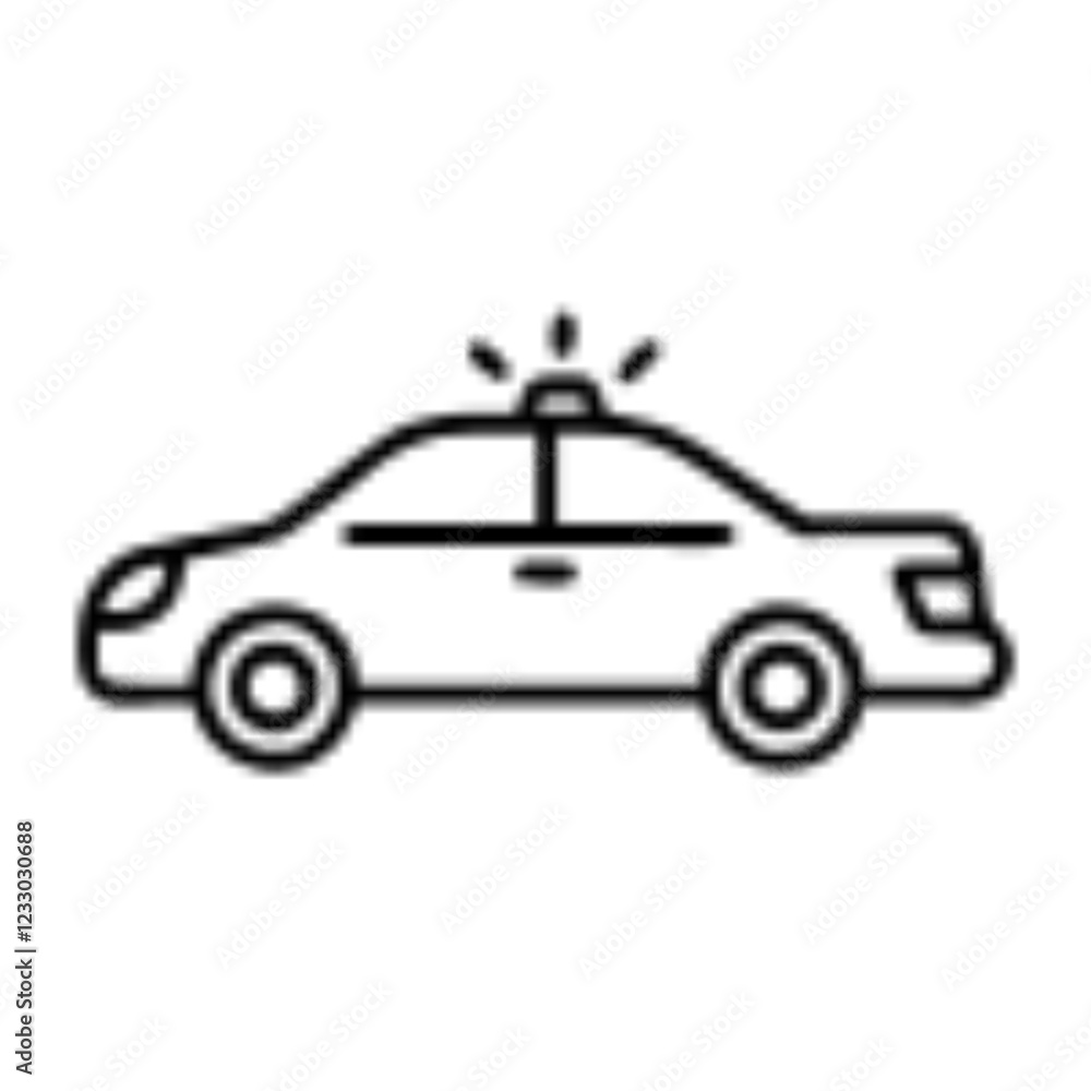 Police Car Icon for Law Enforcement and Security Themes Police Car Icon for Law Enforcement and Security Themes