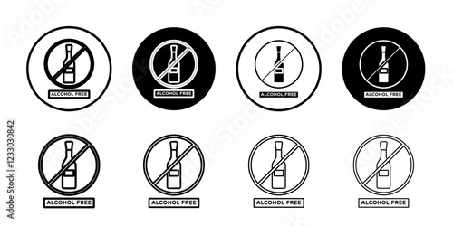Alcohol free icon Outline thin set pack series