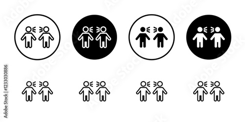 Angry people conflicts icon Outline thin set pack series