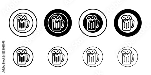 beer mug icon Outline thin set pack series